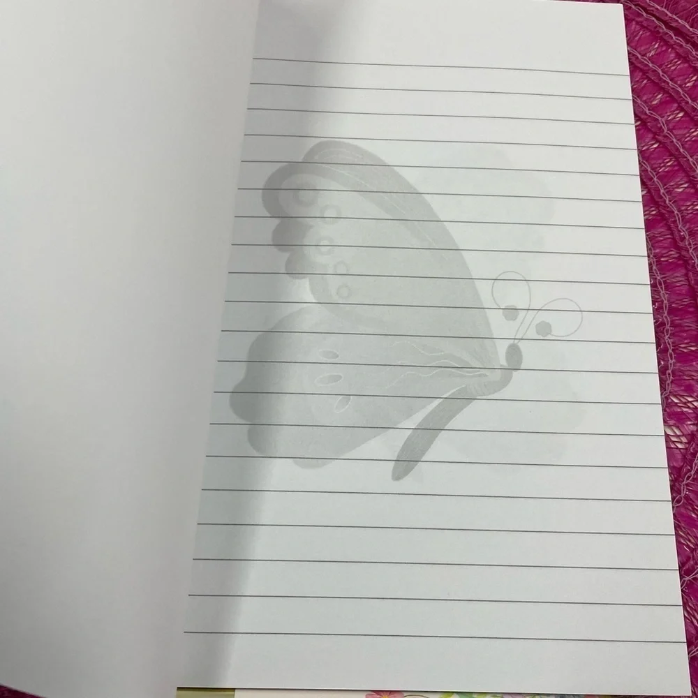 Purple Butterfly Journal with Floral Pen